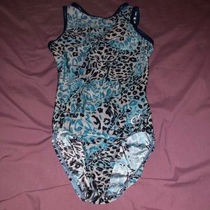 Blue Leopard gymnastics gk leotard